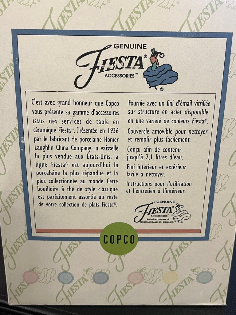 Vintage Copco Fiesta Chartreuse Tea Kettle + Box