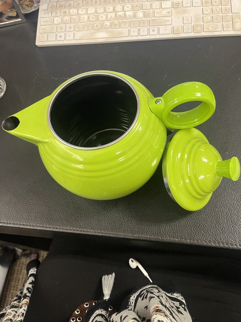 Vintage Copco Fiesta Chartreuse Tea Kettle + Box