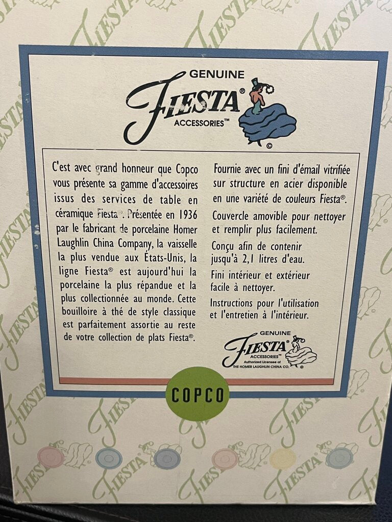 Vintage Copco Fiesta Chartreuse Tea Kettle + Box