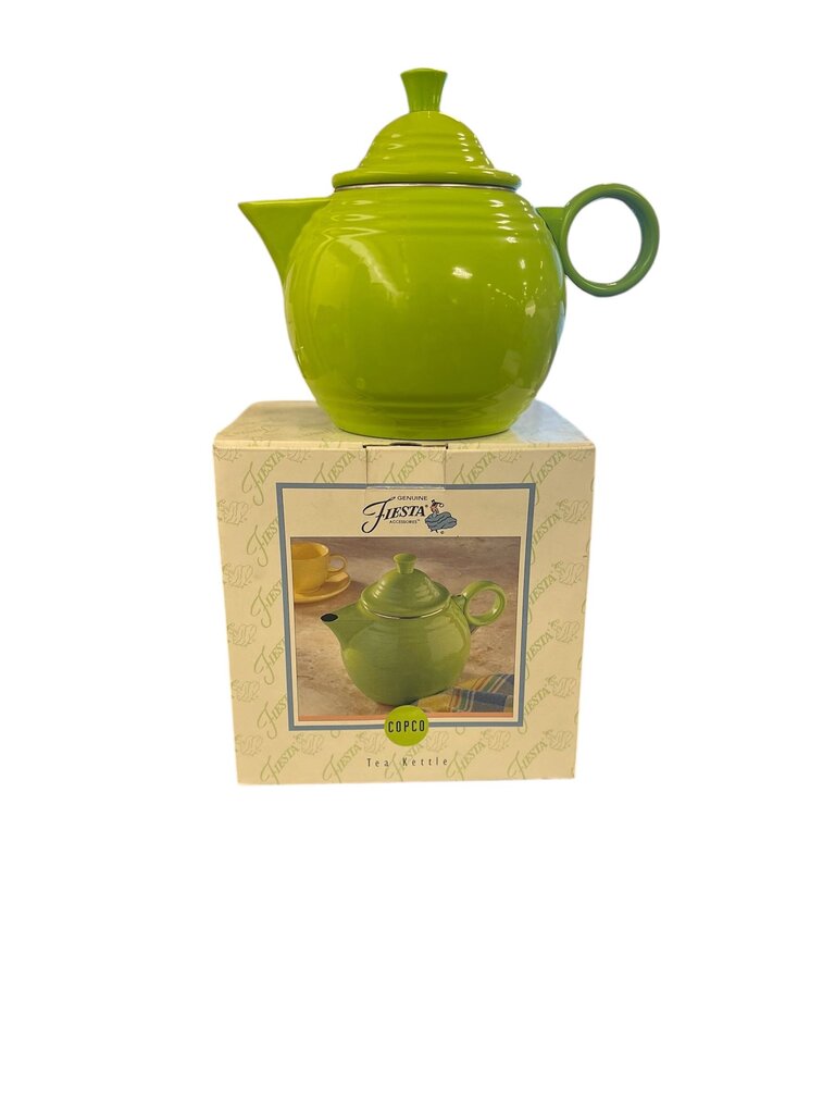 Vintage Copco Fiesta Chartreuse Tea Kettle + Box
