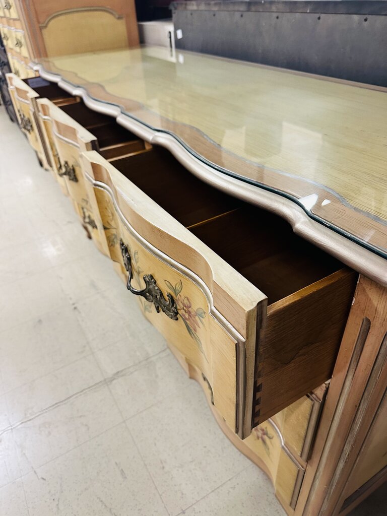 John Widdicomb Co French Provincial Louis XV Triple Dresser Credenza 21x67x34