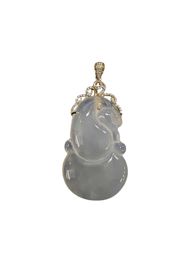 Chalcedony & Diamond Pendant 18k Yellow Gold by Miss Daisy's Consignment & Auction House