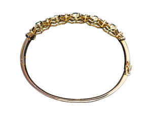 Emerald & Diamond Bangle 18k Yellow Gold
