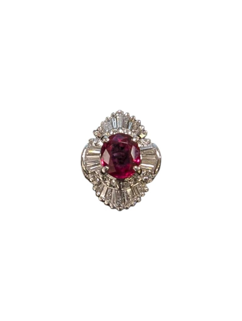 Ruby & Diamond Platinum Ring
