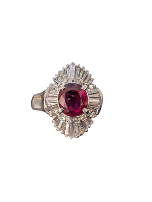 Ring Platinum Ruby & Diamond