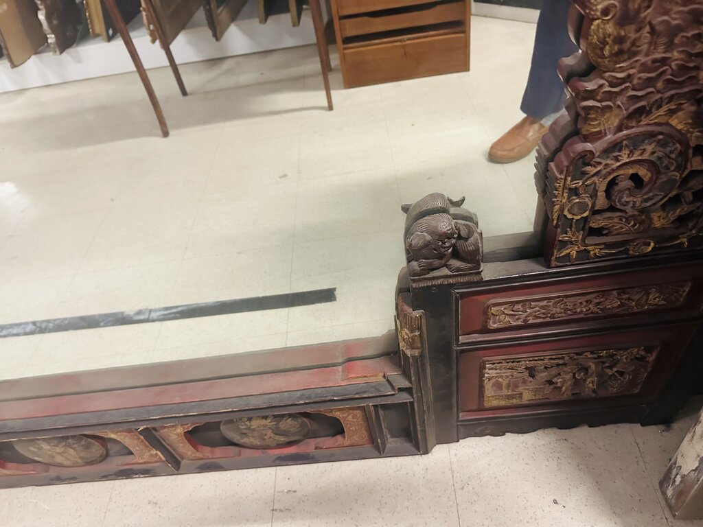 Large Asian Carved Wall Mirror 82x58