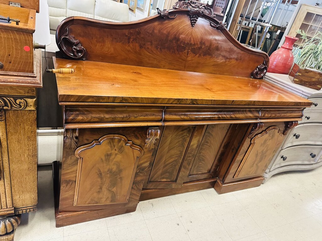 Victorian Mahogany Sideboard With Carved Gallery 72x21x54
