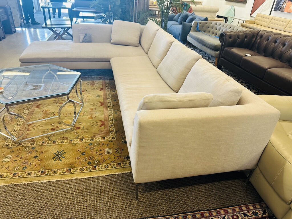 B & B Italia 2 Piece Sectional Sofa (90x128) MSRP $9400