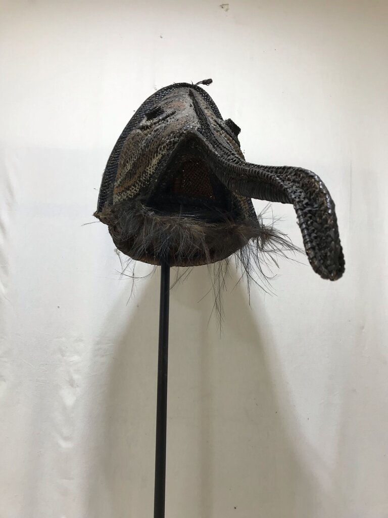 Papua New Guinea Antique Painted Basketry Tribal Mask