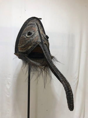 Papua New Guinea Antique Painted Basketry Tribal Mask
