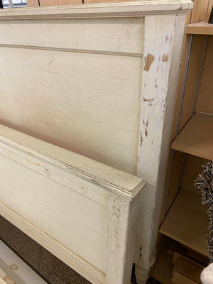 Rustic White Wood Bed Frame (Please Measure Yourself)