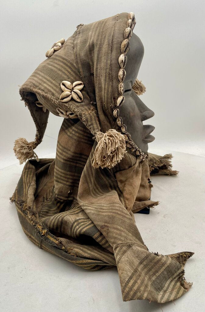African Ivory Coast Dan Mask on Metal Frame Stand