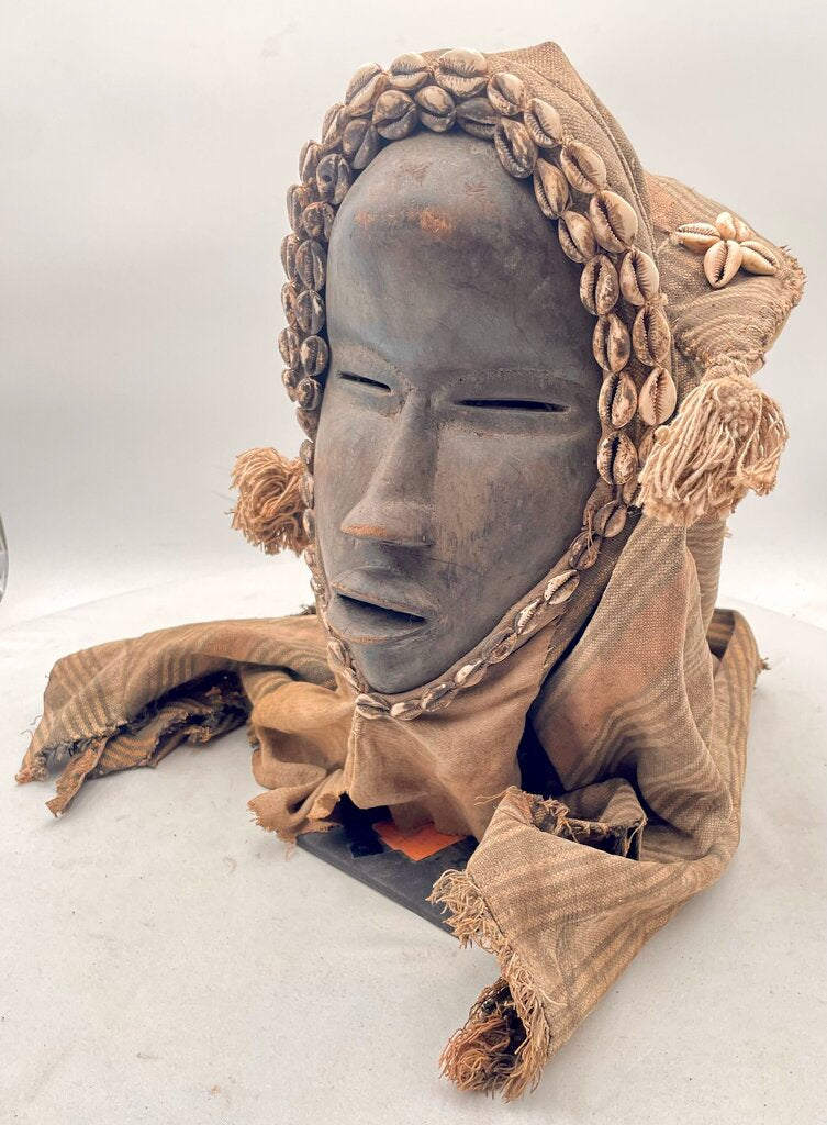 African Ivory Coast Dan Mask on Metal Frame Stand