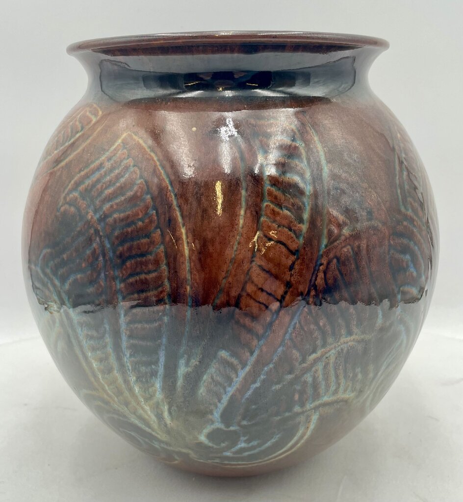 La Cruz GTO Mexico Brown Blue Green Glaze Lite Pattern Jar