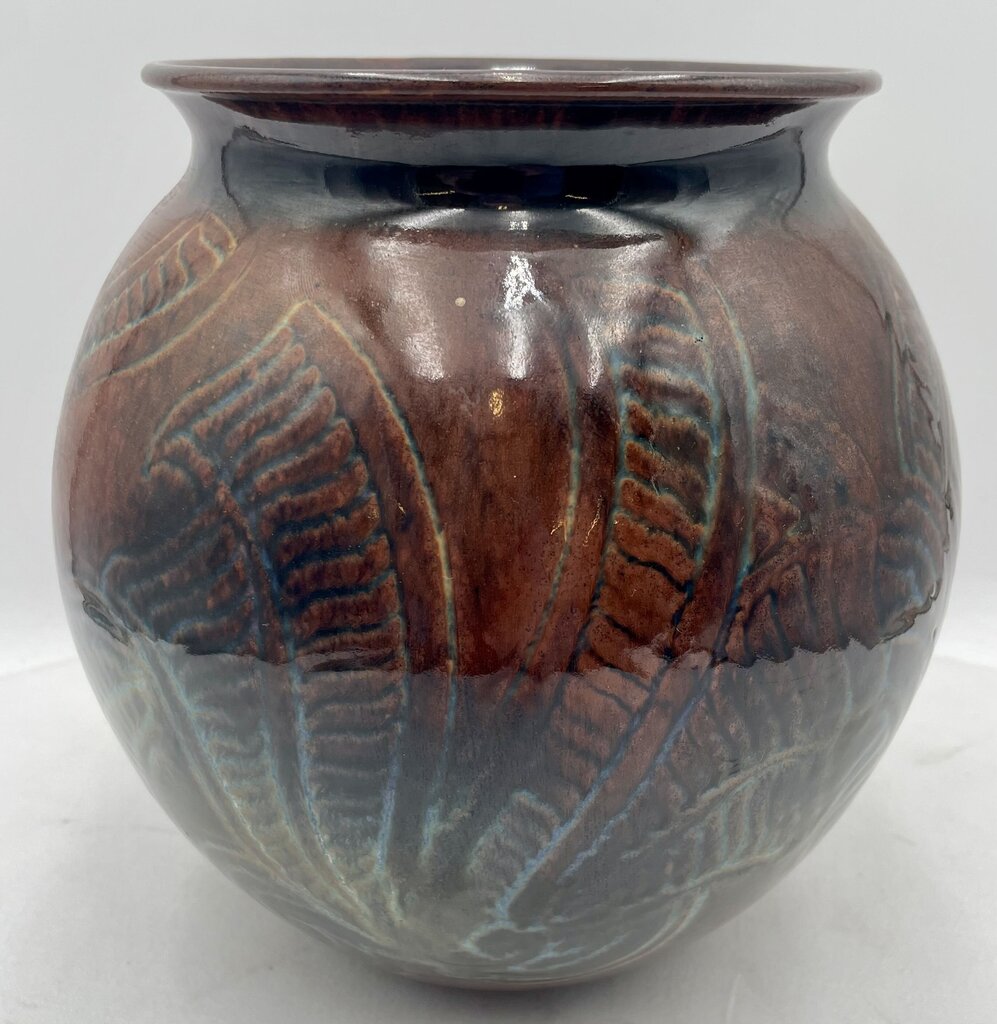 La Cruz GTO Mexico Brown Blue Green Glaze Lite Pattern Jar