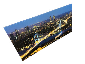 Bosphorus Bridge Istanbul Night On Canvas 55x28 by Miss Daisy's Consignment & Auction House