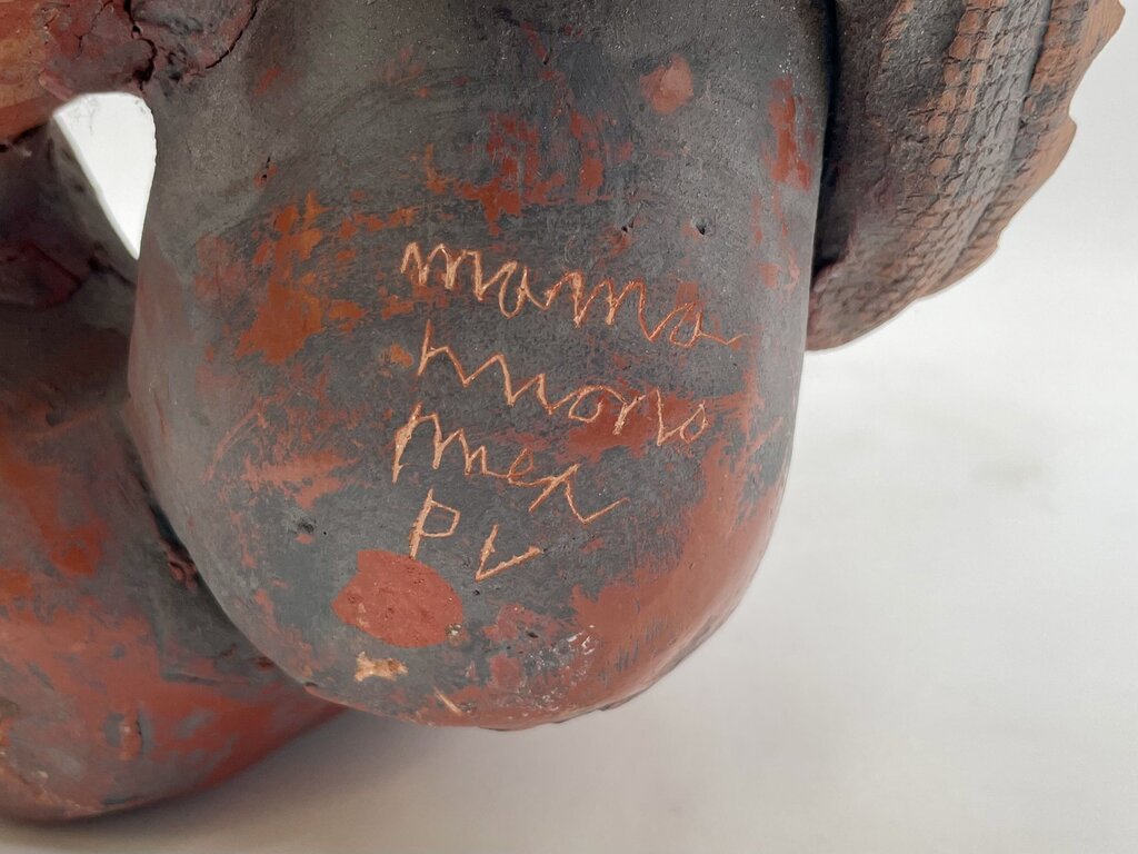 Marta Ramirez aka Mama Mono P.V. Mexico Nayarit Figural Deity with Lizards Signed Bottom