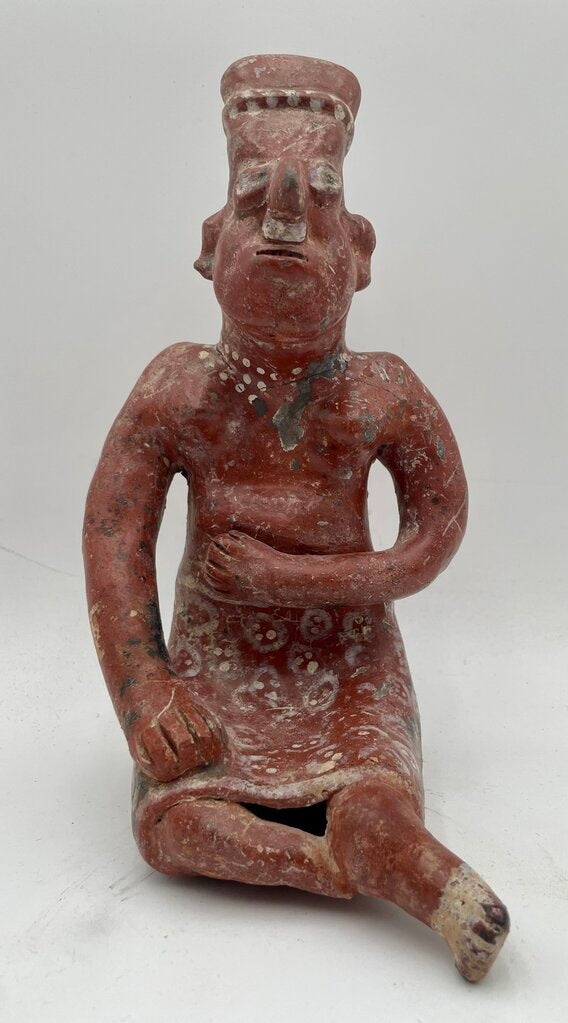 Replica Pre-Columbian, West Mexico, Jalisco, ca. 300 BCE to 300 CE Hand Made Terracotta Seated Figure Burial Effigy