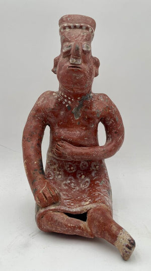 Replica Pre-Columbian, West Mexico, Jalisco, ca. 300 BCE to 300 CE Hand Made Terracotta Seated Figure Burial Effigy
