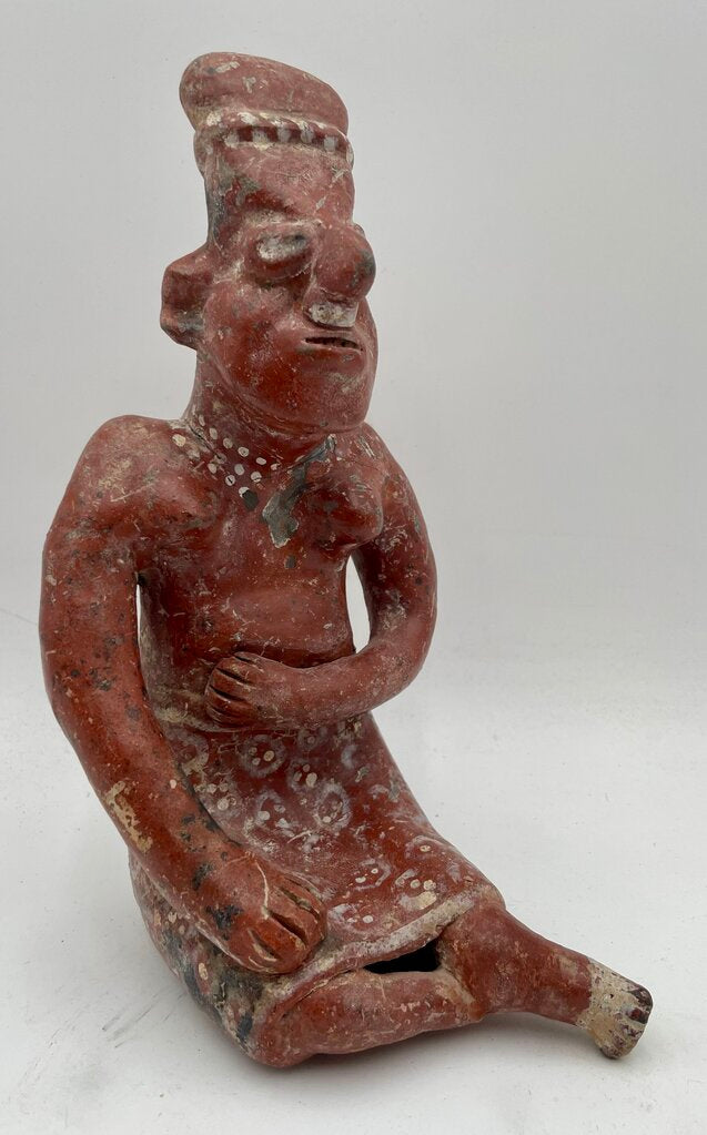 Replica Pre-Columbian, West Mexico, Jalisco, ca. 300 BCE to 300 CE Hand Made Terracotta Seated Figure Burial Effigy