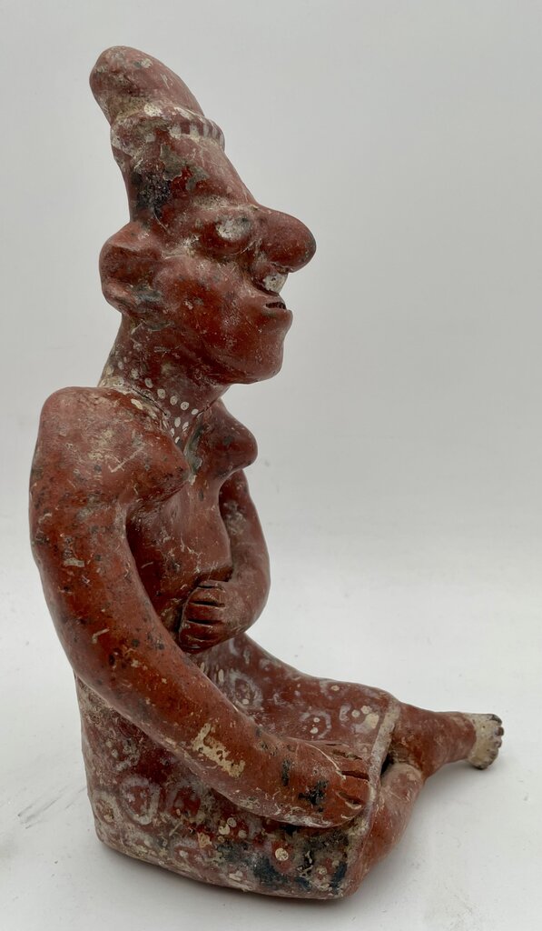 Replica Pre-Columbian, West Mexico, Jalisco, ca. 300 BCE to 300 CE Hand Made Terracotta Seated Figure Burial Effigy