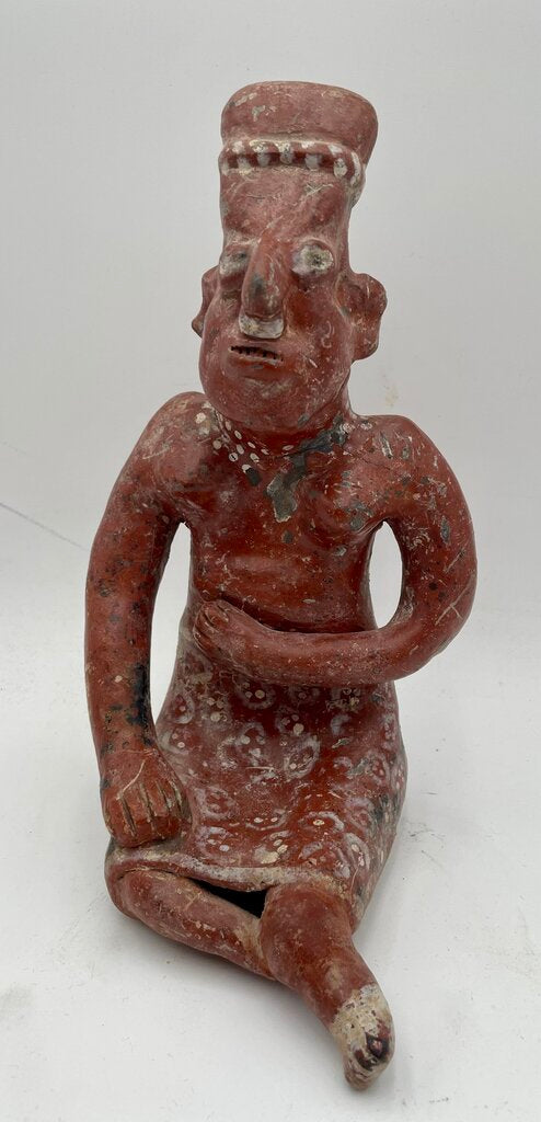 Replica Pre-Columbian, West Mexico, Jalisco, ca. 300 BCE to 300 CE Hand Made Terracotta Seated Figure Burial Effigy