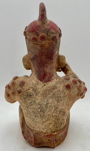 Replica Pre- Columbian Nayarit, Mexico, 300 BCE - 500 CE Seated Male Shaman Terracotta Statuette