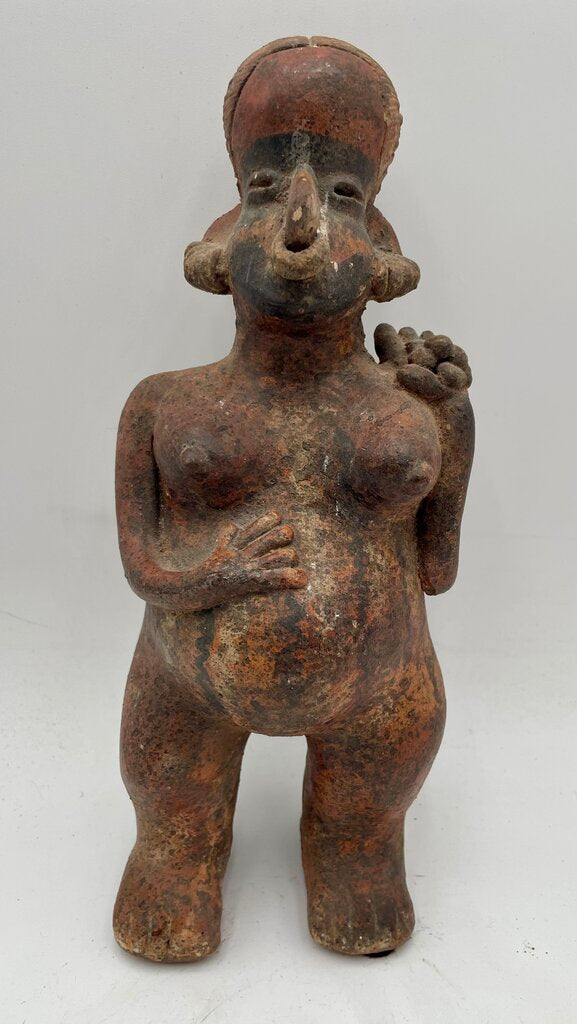 Replica Pre-Columbian Nayarit Female Terracotta Figure Stamped Bottom