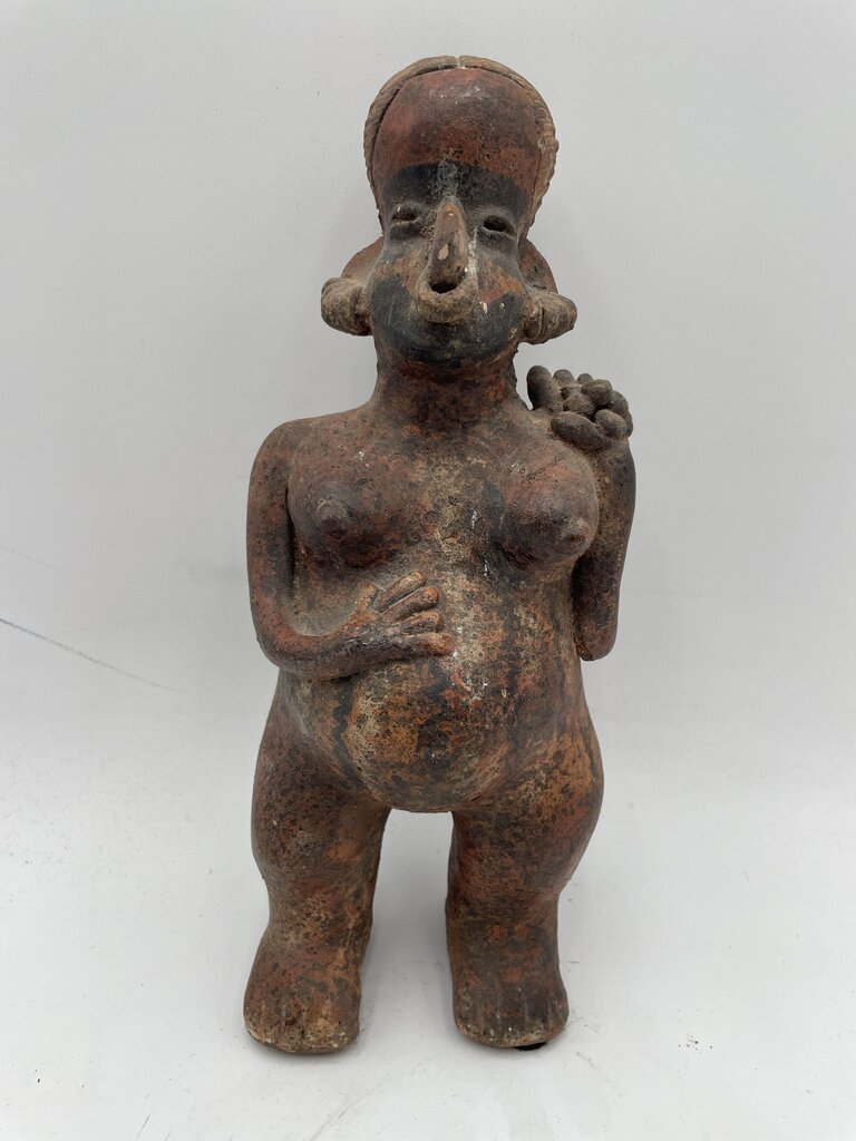 Replica Pre-Columbian Nayarit Female Terracotta Figure Stamped Bottom