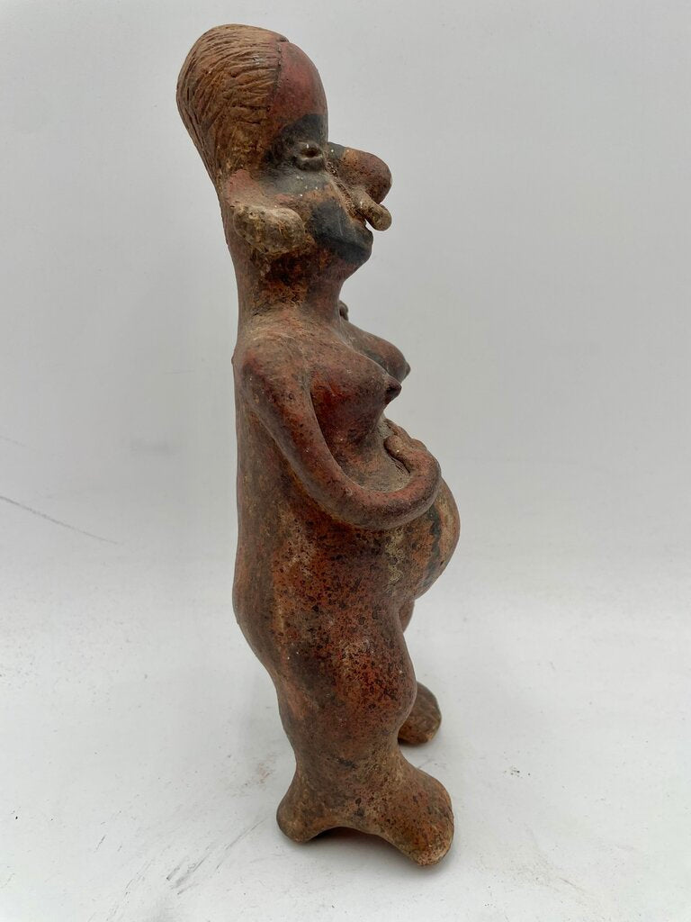 Replica Pre-Columbian Nayarit Female Terracotta Figure Stamped Bottom