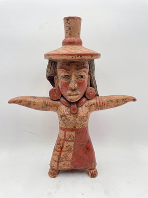Replica Totonac Female Goddess Terracotta Statue (Repaired)