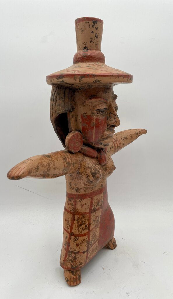 Replica Totonac Female Goddess Terracotta Statue (Repaired)