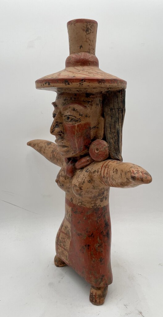 Replica Totonac Female Goddess Terracotta Statue (Repaired)
