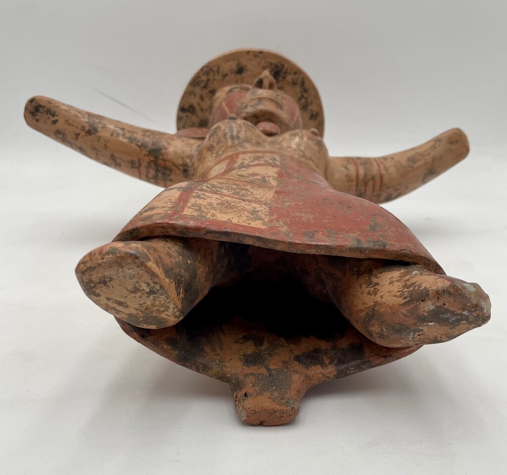 Replica Totonac Female Goddess Terracotta Statue (Repaired)