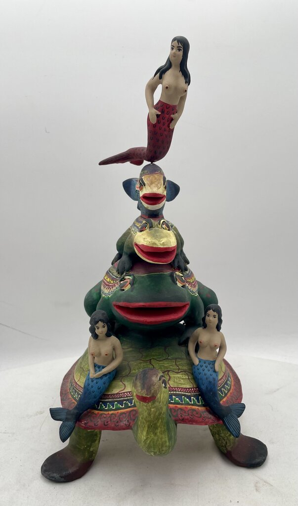 Alfonso Castillo Original Pottery Mermaids and Friends Signed Bottom 96'