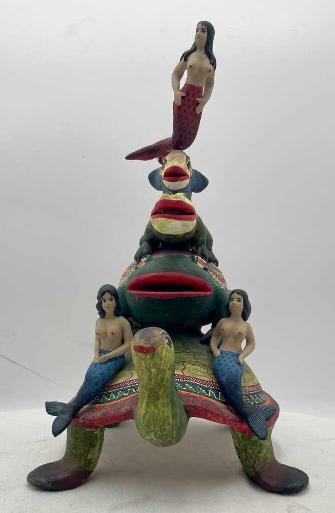 Alfonso Castillo Original Pottery Mermaids and Friends Signed Bottom 96'