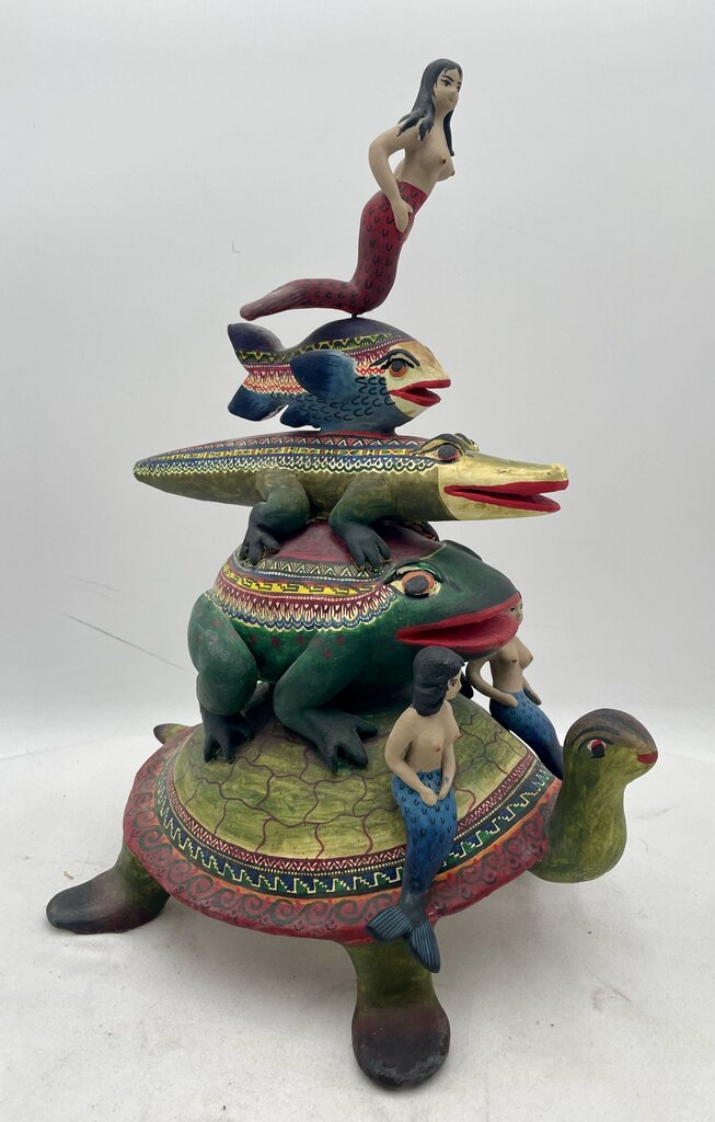 Alfonso Castillo Original Pottery Mermaids and Friends Signed Bottom 96'