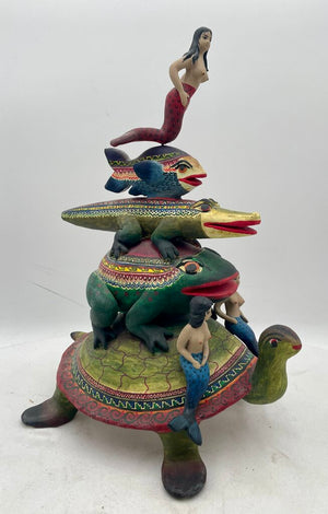Alfonso Castillo Original Pottery Mermaids and Friends Signed Bottom 96'