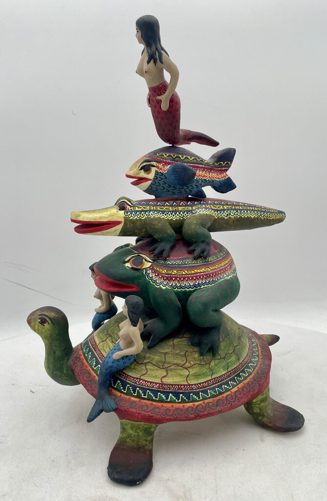 Alfonso Castillo Original Pottery Mermaids and Friends Signed Bottom 96'