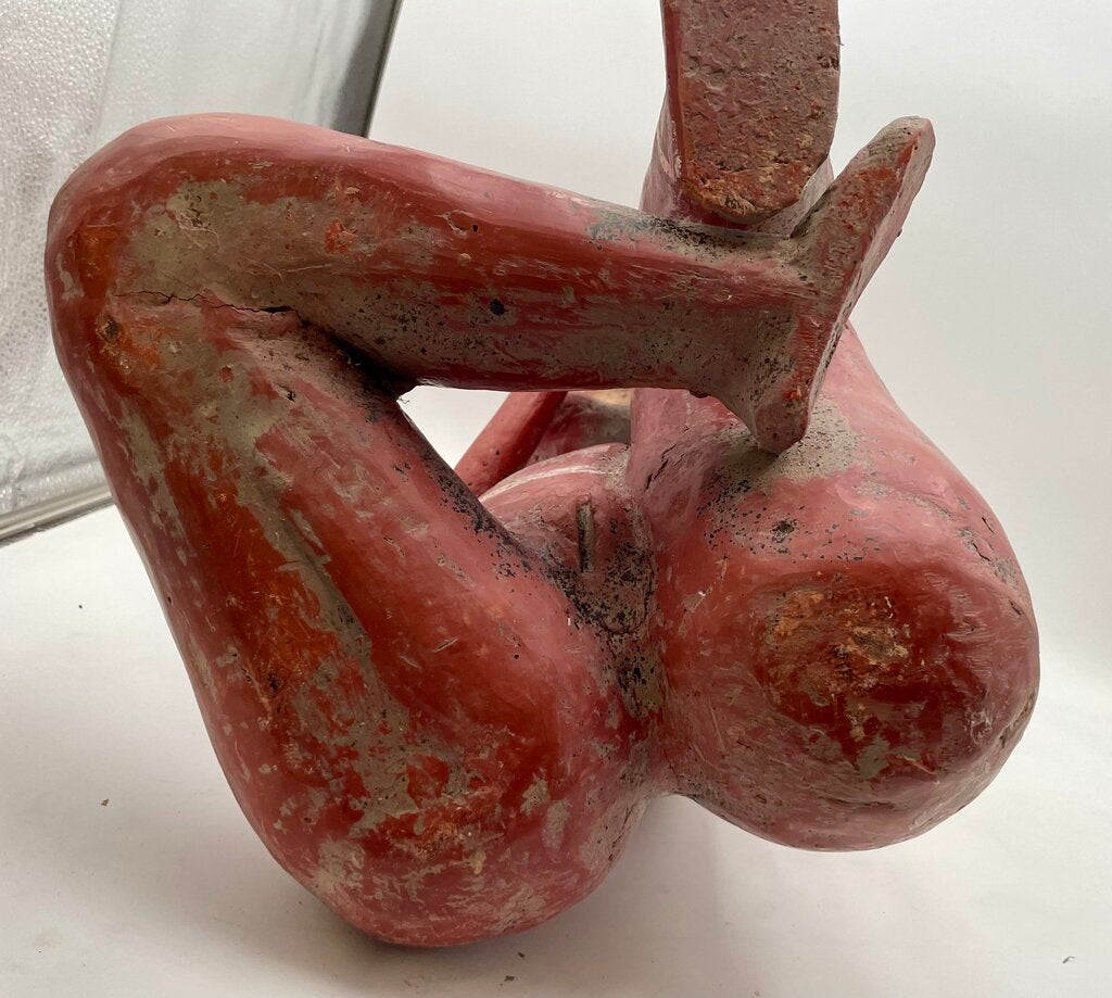 Replica Pre-Columbian Nayarit Mexican Terracotta Seated Female Figure w/ Child (Previously Repaired)