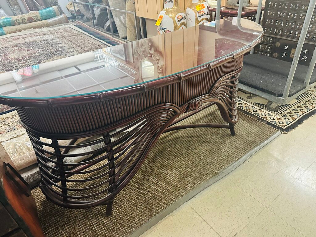 Faux Bamboo Console Table 20x60x29