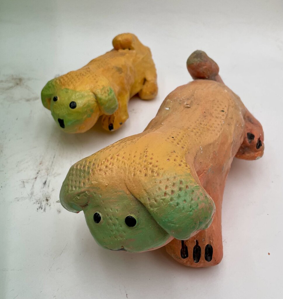 Came' Mixed Media Sculpture Child and Puppies (3Pcs) (Lrg Heavy)