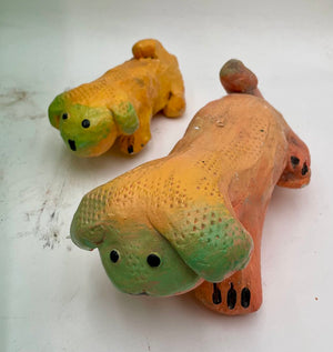 Came' Mixed Media Sculpture Child and Puppies (3Pcs) (Lrg Heavy)
