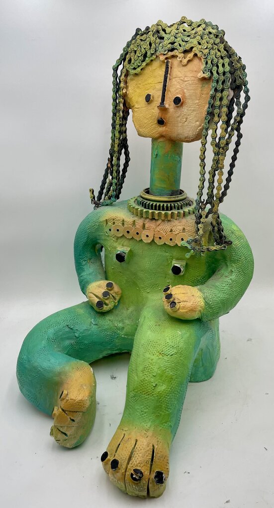 Came' Mixed Media Sculpture Child and Puppies (3Pcs) (Lrg Heavy)