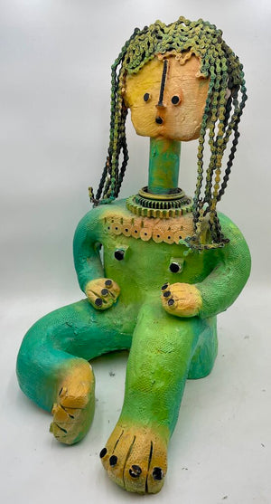 Came' Mixed Media Sculpture Child and Puppies (3Pcs) (Lrg Heavy)