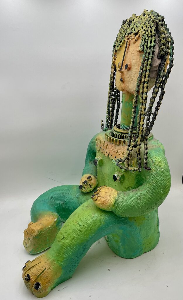 Came' Mixed Media Sculpture Child and Puppies (3Pcs) (Lrg Heavy)