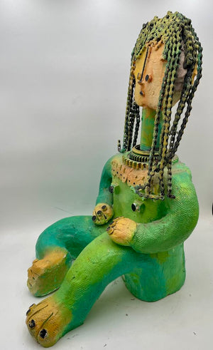 Came' Mixed Media Sculpture Child and Puppies (3Pcs) (Lrg Heavy)