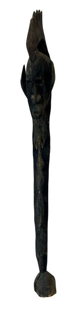 Vintage Papua New Guinea Upper Sepik Carved Wood One leg Hook Figure (Yipwon) by Miss Daisy's Consignment & Auction House