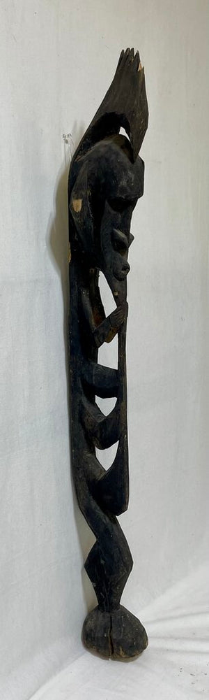 Vintage Papua New Guinea Upper Sepik Carved Wood One leg Hook Figure (Yipwon)