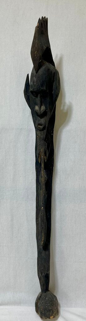 Vintage Papua New Guinea Upper Sepik Carved Wood One leg Hook Figure (Yipwon)